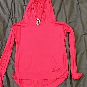 Pink long sleeve hoodie shirt